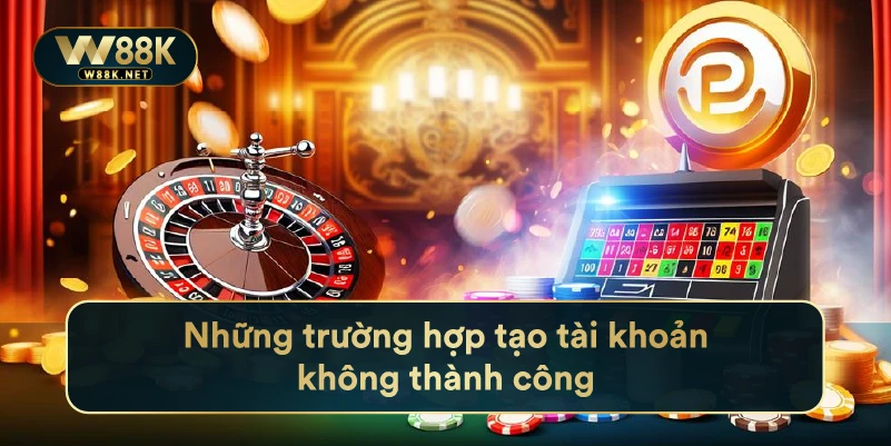 Những trường hợp tạo tài khoản không thành công